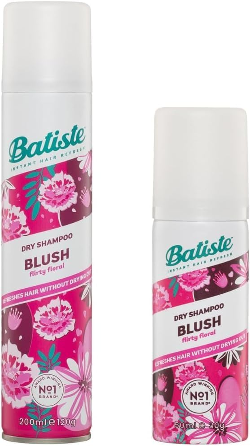 Batiste Blush Dry Shampoo Home & on the Go Set 200Ml & 50Ml - Gently Removes Oil - Quick Refresh for All Hair Types - Floral & Flirty Fragrance image number 2