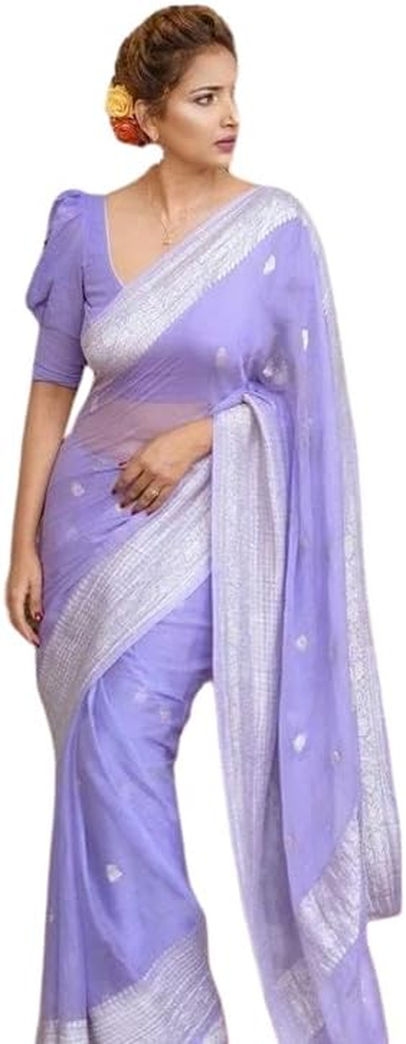 C J Enterprise Women'S Pure Soft Cotton Silk Saree Kanjivaram Style with Blouse Piece for Wedding (Fatima)