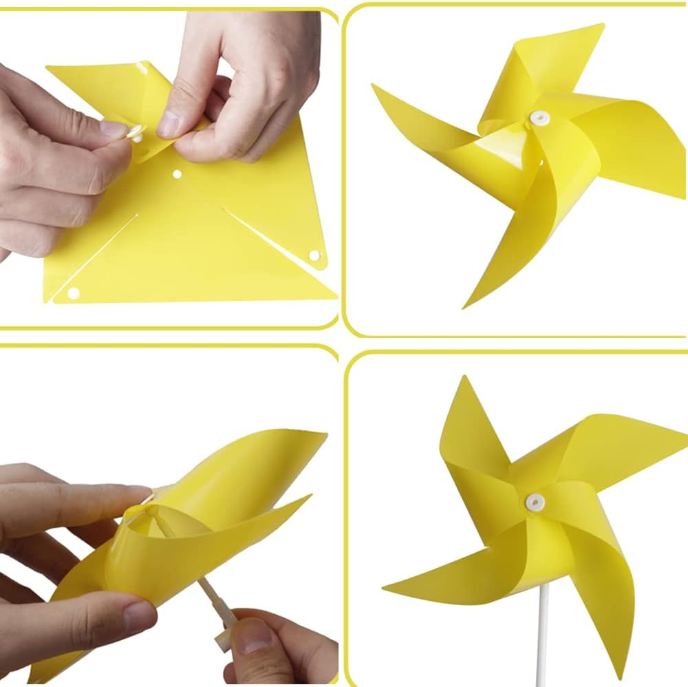 100 Pcs Pinwheels, Dark Blue Color Wind Spinners and Party Favors Gifts for Kids, Outdoor Decorational Pinwheels for Yard and Garden(Dark Blue) image number 1