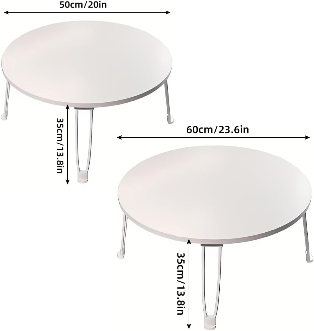 AIMALL Multipurpose Foldable round Table Portable Space-Saving Desk for Bedroom, Balcony and Home Use image number 6