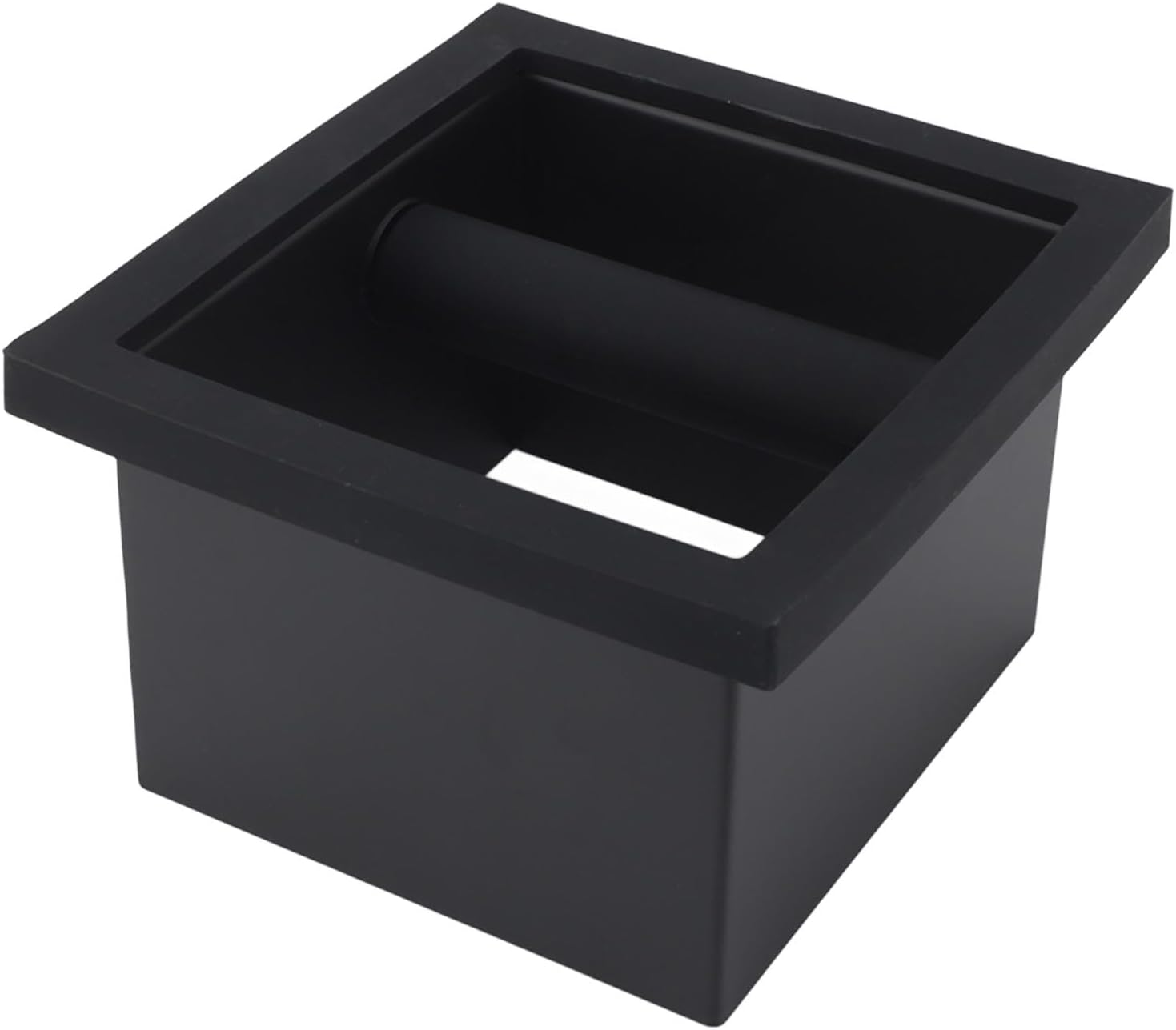 Generic Espresso Knock Box, 5.91X5.39X4.33Inch Rubber and Steel Bottomless Knocking Box for Coffee Grounds, Moderate Capacity Easy to Coffee Knock, Recessed Installation image number 2