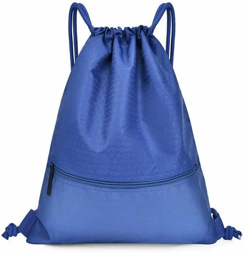 AIMALL Drawstring Backpack Waterproof Drawstring Bag String Bag with Zipper Sport Pack String Tote Gym Bag Cinch Sack for Gym or Traveling, Swimming Bag for Men, Women and Children