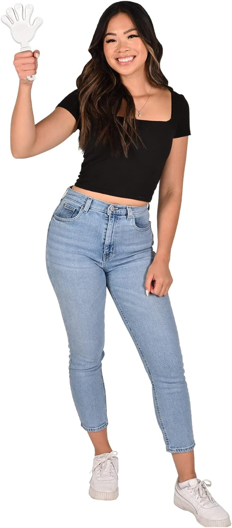 Beistle 2 Piece White Plastic Giant Hand Clappers Noisemakers Birthday Party Favors, 15" X 7.5" image number 1