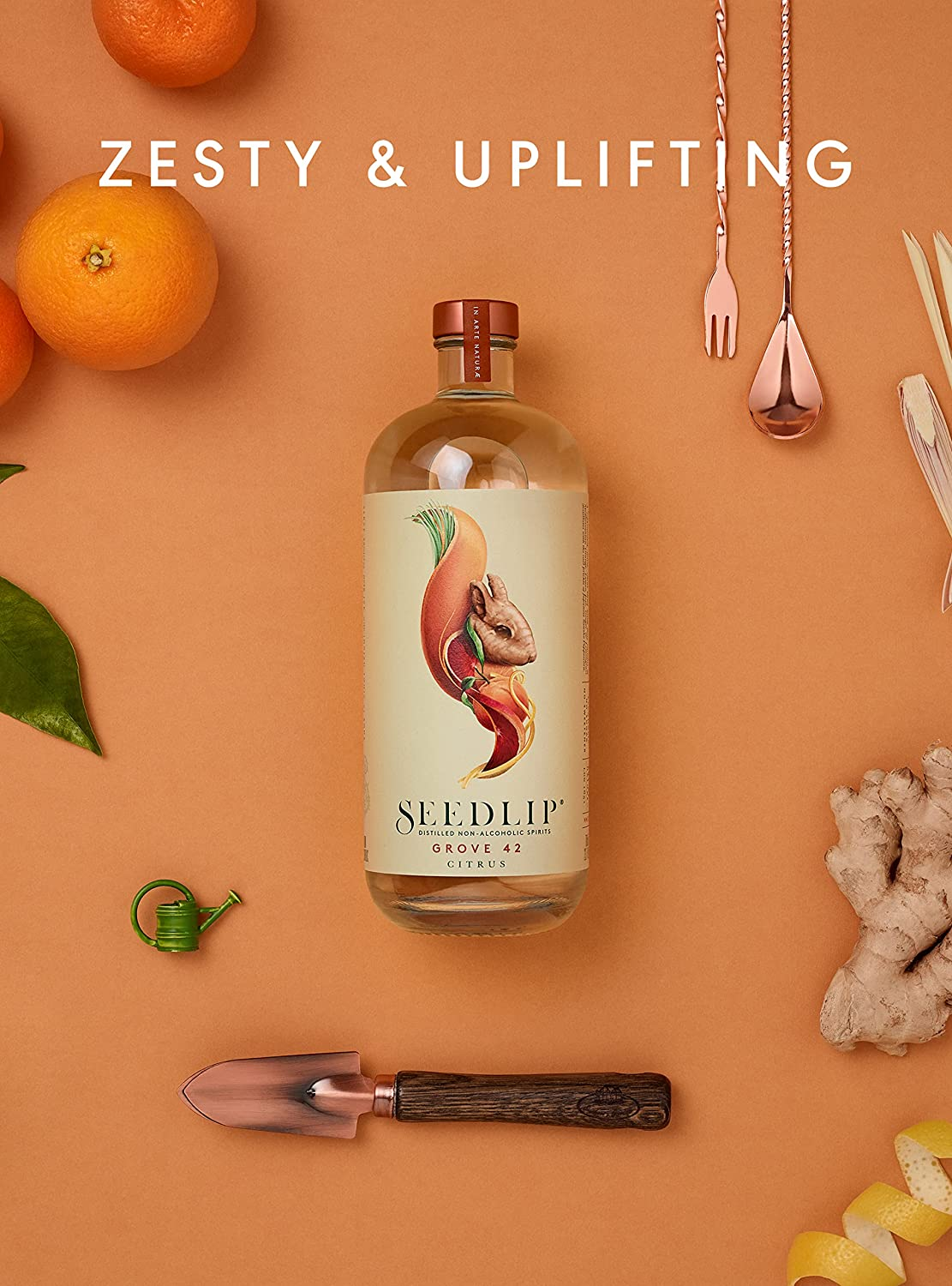 Seedlip Grove 42 Non Alcoholic Spirit &ndash; Distilled Botanical Drink with Mediterranean Orange, Lemon, Ginger & Lemongrass &ndash; Spirit & Gin Alternative for Mocktails &ndash; 700 Ml image number 5