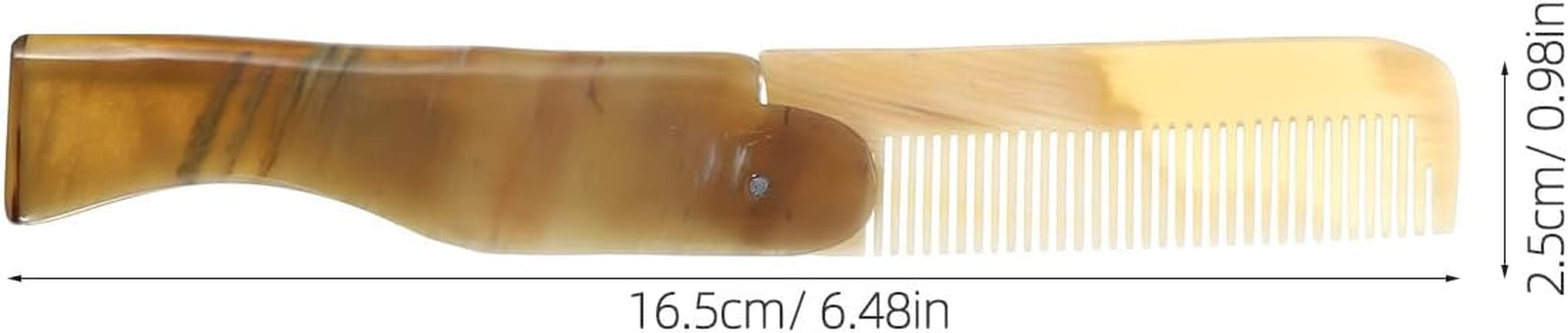 FOMIYES 17Cm Foldable Ox Horn Hair Comb - Portable Travel Styling Comb for Scalp Massage and Hairdressing image number 2