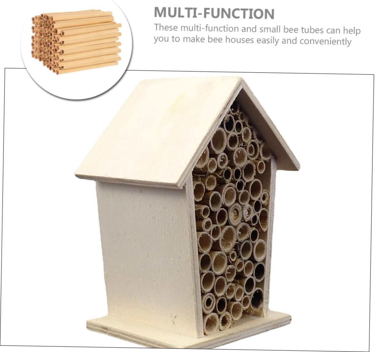 50Pcs Natural Reed Replacement Bee Tubes Nesting Inserts Safe Beekeeping Habitat for Mason Bees Outdoor Garden Pollinator Supplies image number 5