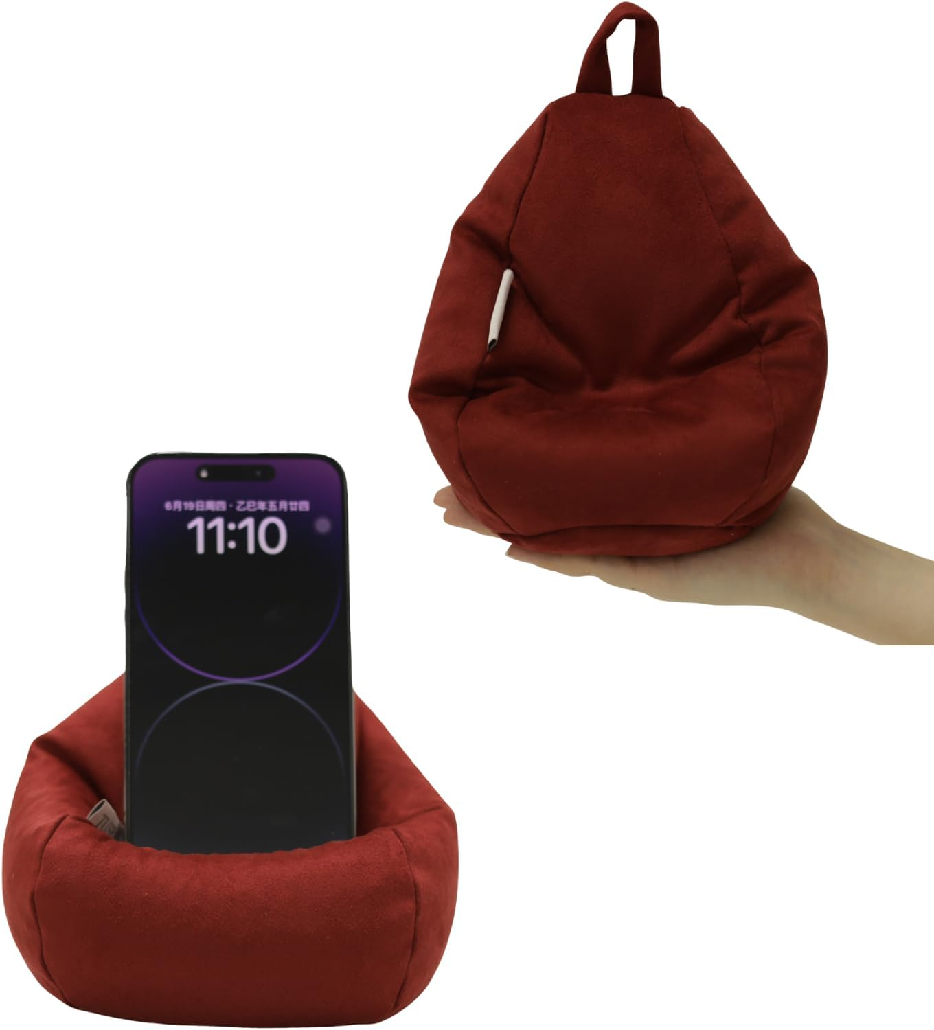 2Pcs Cover of Miniature Bean Bag Couch for Doll (No Filler) Ultra Soft Microfiber Microsuede anti Slip Mini Bean Bag Chair Cell Phone Holder Black Grey