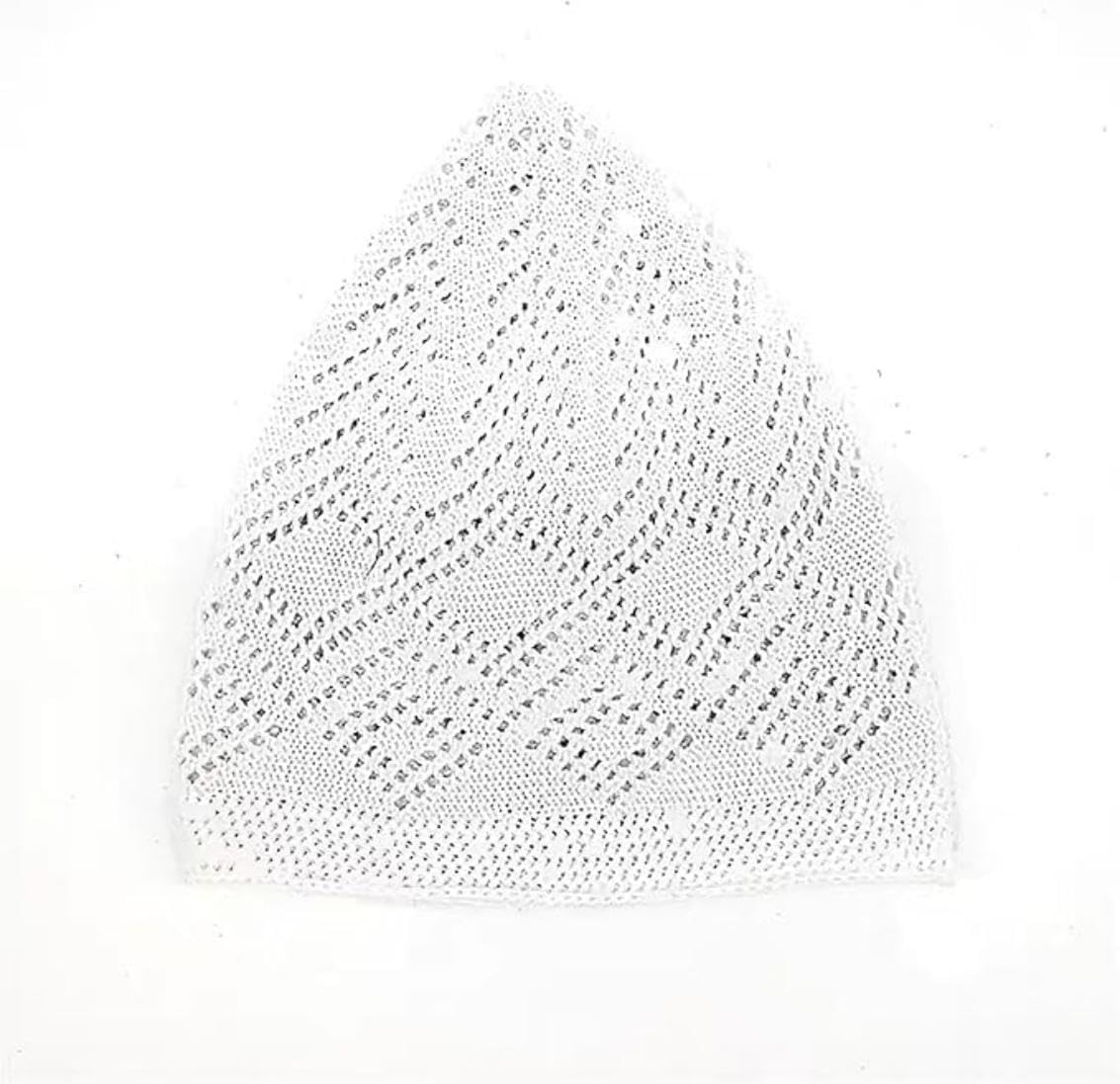 Quxyxso Men Muslim Prayer Kufi Hat Prayer Headwear Cap，Lslamic Muslim Knitting Kufi Topi Prayer Hat White image number 3