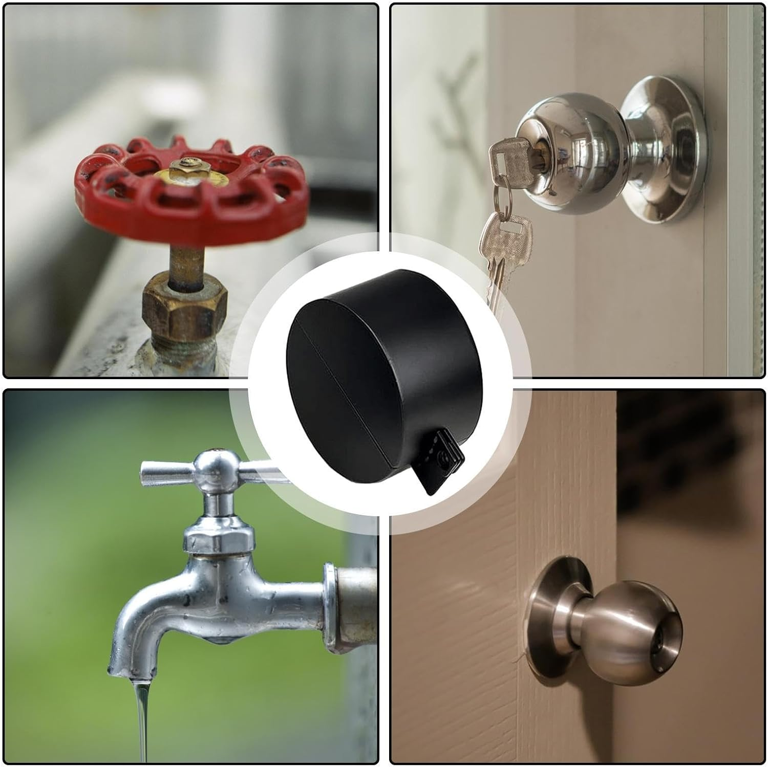 Doorknob Lock, Heavy Duty Lock for Doorknobs and Faucets, Door Lock Replacement Parts for Utility Room, Storage Room, Living Room, Bedroom, Water Faucets Buniq image number 1