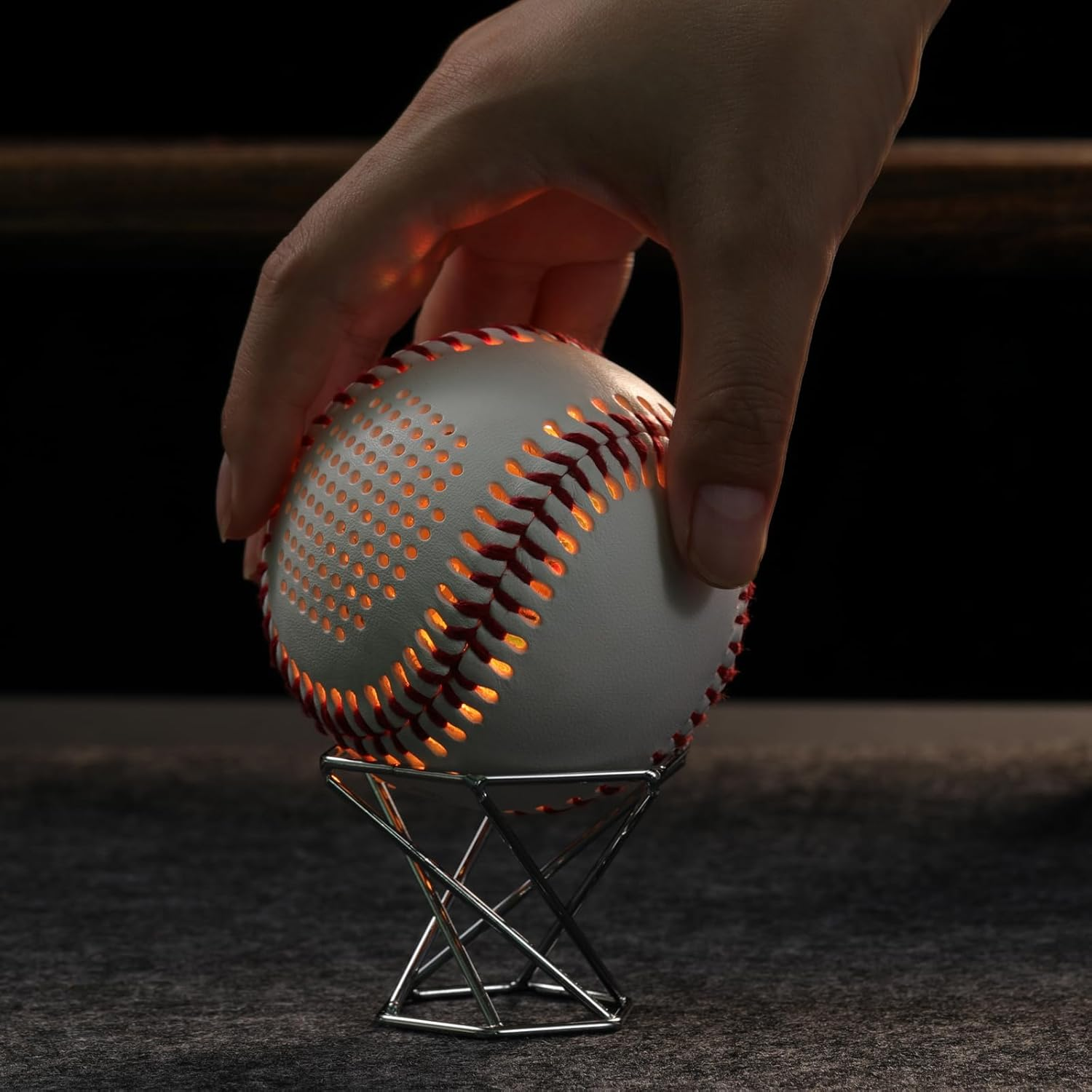 JIOBOLION Baseball Stand - Premium Metal Display Stand for Baseballs, Tennis Balls, Golf Balls, and More - Perfect for Collectors (Rose Gold) image number 1