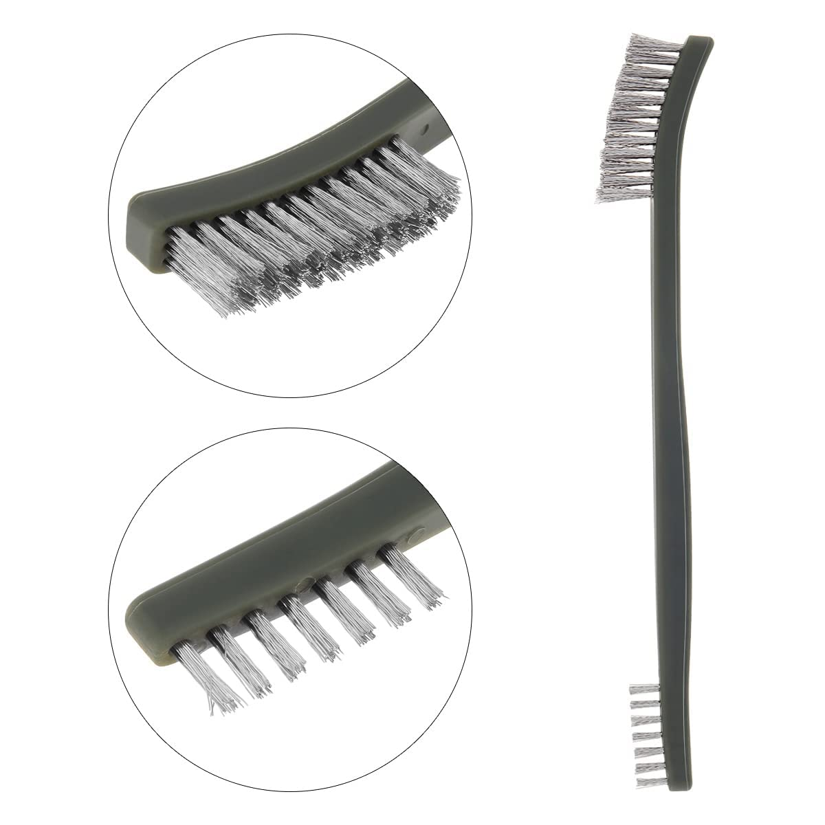 Origlam 【Best Deals for Christmas】 3Pcs Mini Wire Brush Set Rust Paint Metal Cleaner Cleaning Welding Slag and Rust Handy Steel/Nylon/Brass Brush Set Suitable for Cleaning Paint/Rust/Dirt image number 2