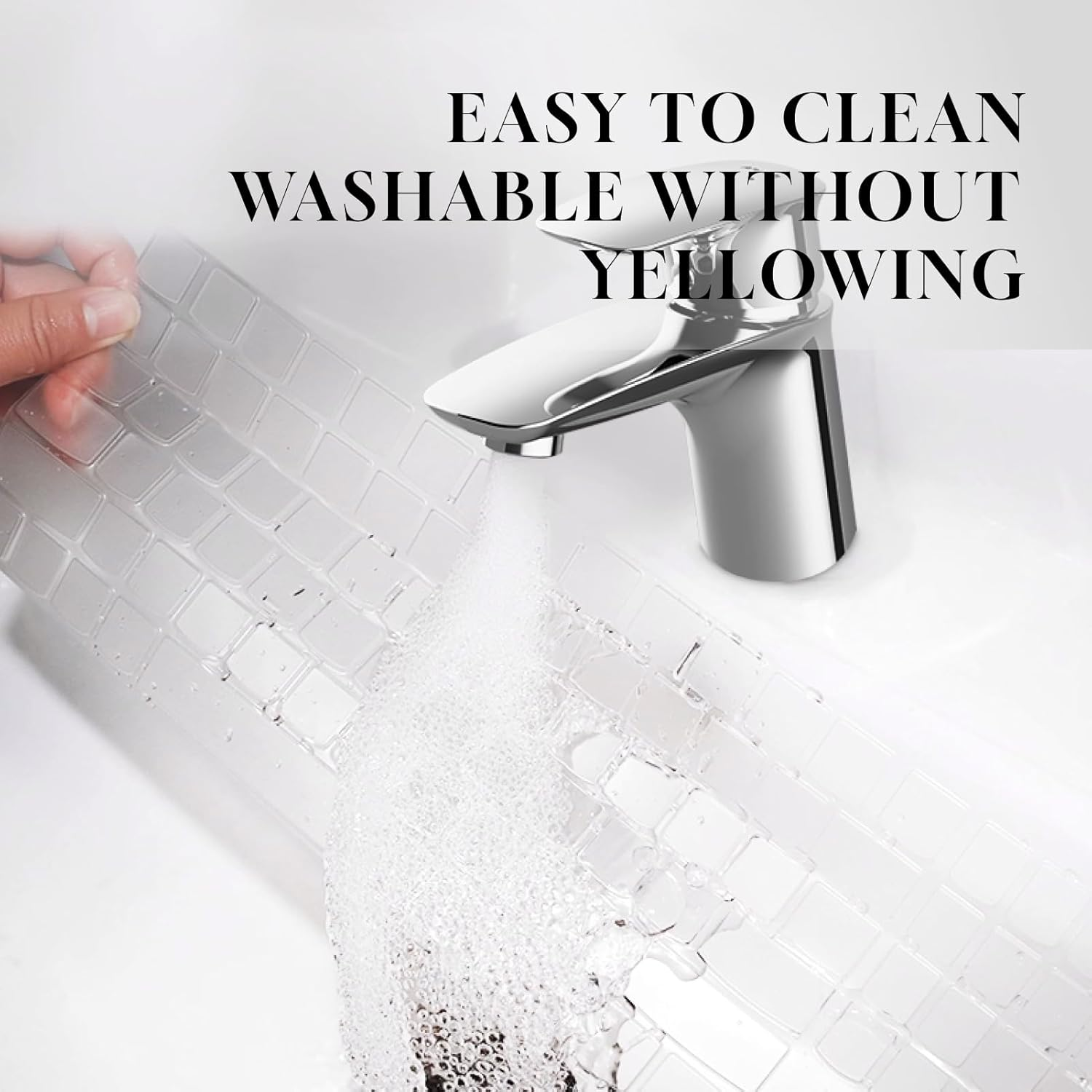 Premium Keyboard Cover Protector for Macbook Pro M1/M2/M3/M4 (14"/16") and Macbook Air M2/M3/M4 (13"/15"), Clear, Reusable, Washable, Thin, TPU - Compatible with US Layout image number 1