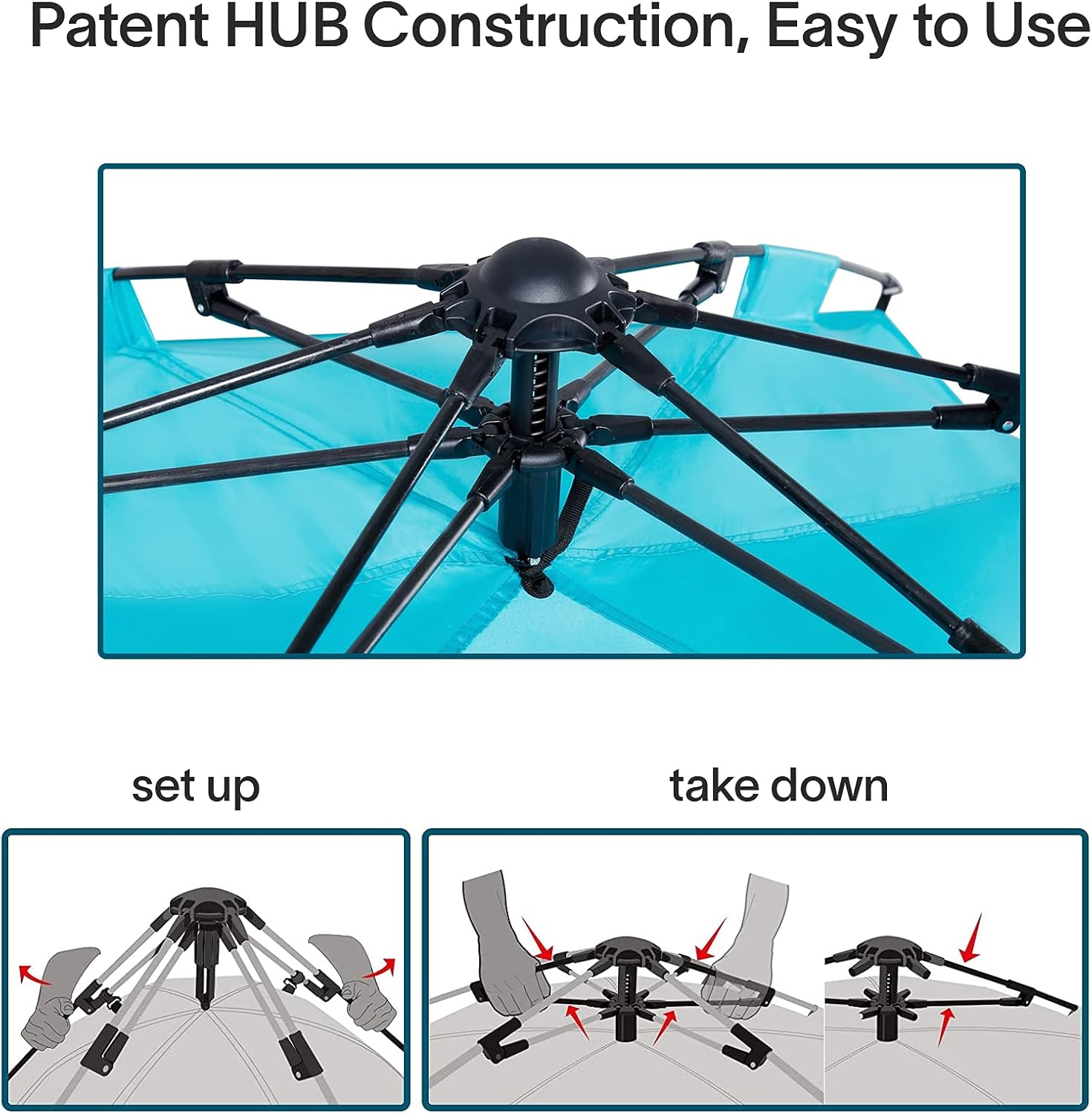 Alvantor Beach Tent Coolhut plus Beach Umbrella Sun Shelter Cabana Automatic Pop up UPF 50 Sun Shade Portable Camping Hiking Canopy Easy Set up Light Weight Windproof Stable 2-3 Person image number 1