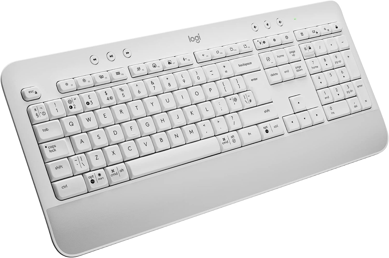 Logitech Signature K650 Comfort Full-Size Wireless Keyboard with Wrist Rest, BLE Bluetooth or Logi Bolt USB Receiver, Deep-Cushioned Keys, Numpad, Compatible with Most Os/Pc/Window/Mac - Graphite