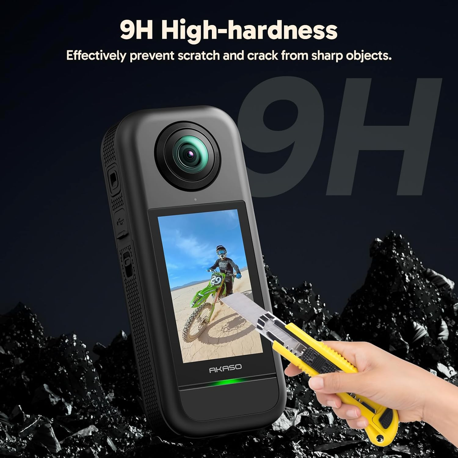 AKASO Screen Protector 360 Camera (2 Pack), Tempered Glass LCD Display Film Screen Protective Cover, Ultra HD, 9H Hardness, Scratch Resistant image number 3