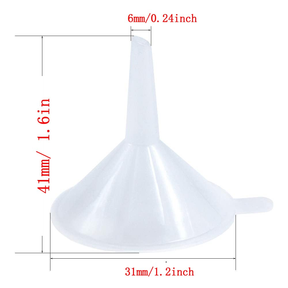 20Pcs Clear Mini Funnels, PVC Travel Small Funnels for Filing Small Samples Perfumes, Essential Oil, Emulsion, Spices, Glitter Powder, Sand Art & DIY Craft
