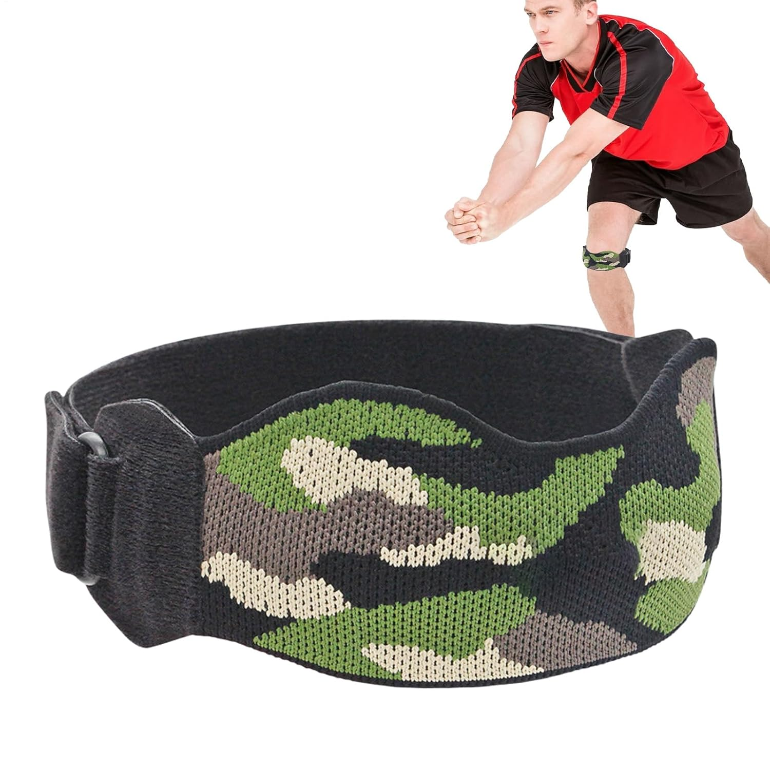 Patellar Tendon Support Strap - Patella Knee Support Strap with Silicone Pad | Adjustable Compression Stabilizer for Jumping Workout Running Gym Dance Hiking Weightlifting