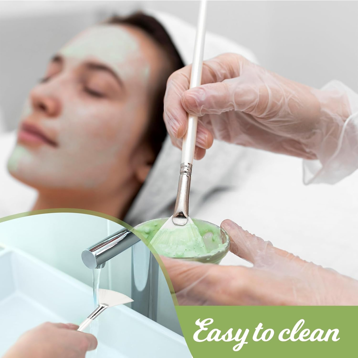 4 Pcs Fan Brush Makeup Facial Brush, Soft Facial Applicator Brushes, Esthetician Face Makeup Tools, Facial Brushes for Mud Cream, Loose Powder Highlighting Blush image number 2