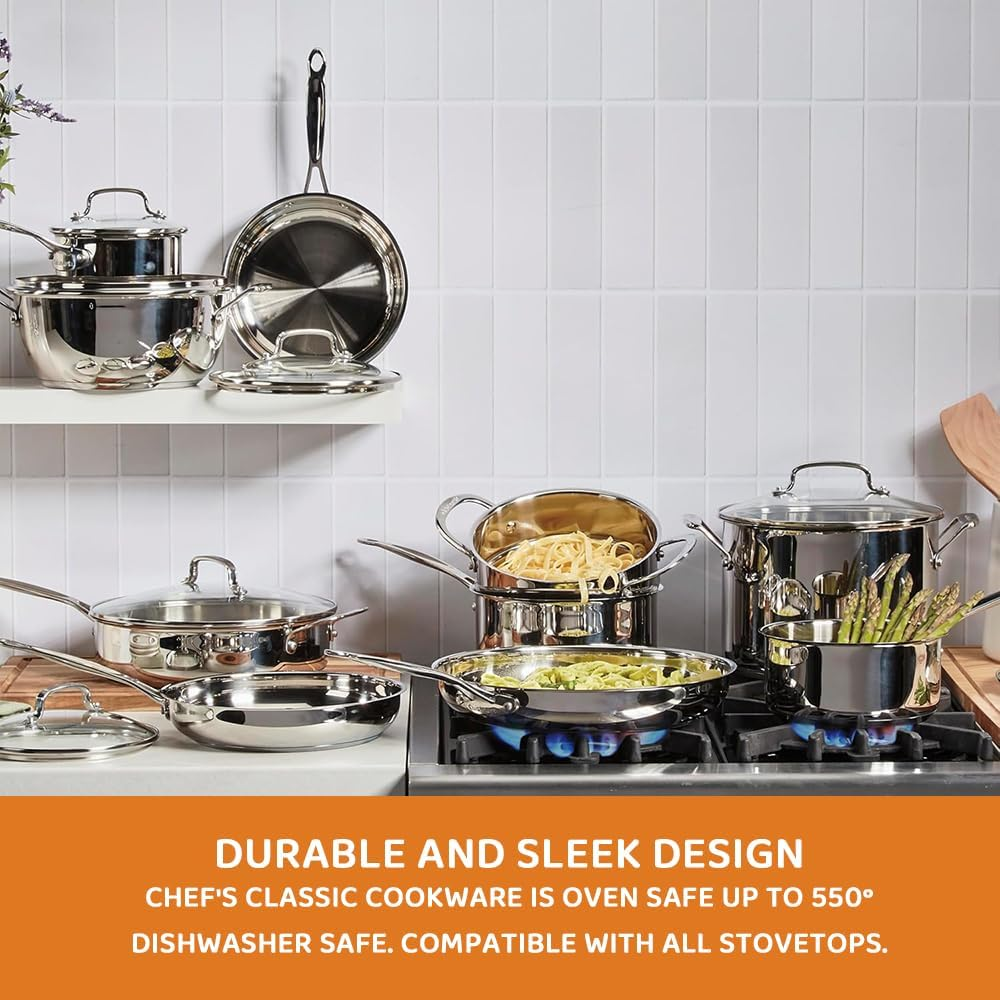 2.5L Stainless Steel Saucepan with Glass Lid and Dual Spouts, Multipurpose Sauce Pot with Stay-Cool Handle, for Boiling, Gravies, Pasta, and Noodles image number 1