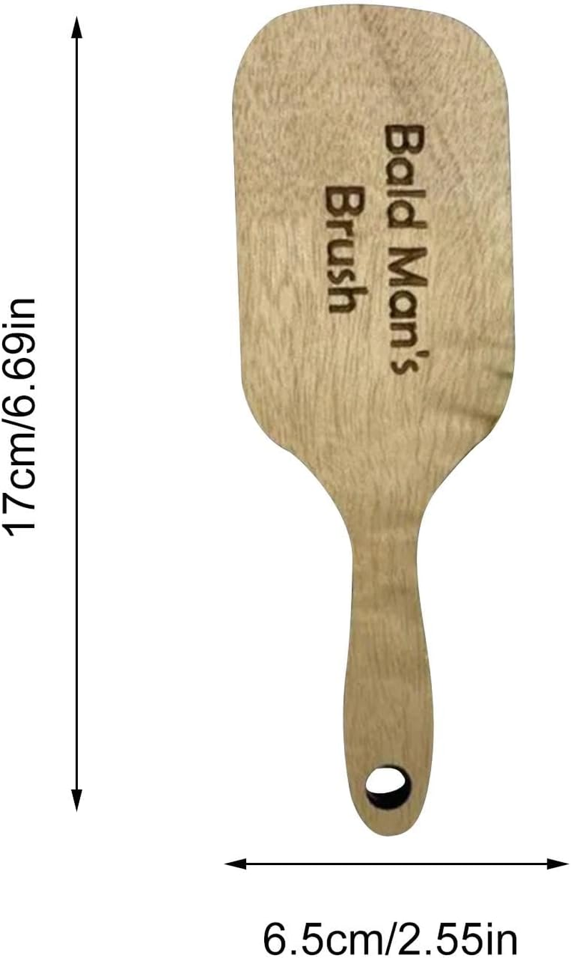 Gag Comb for Bald Man | Funny Wooden Hairless Combing Brush and Toothless Comb Set | for Friends with Thinning Hair image number 5