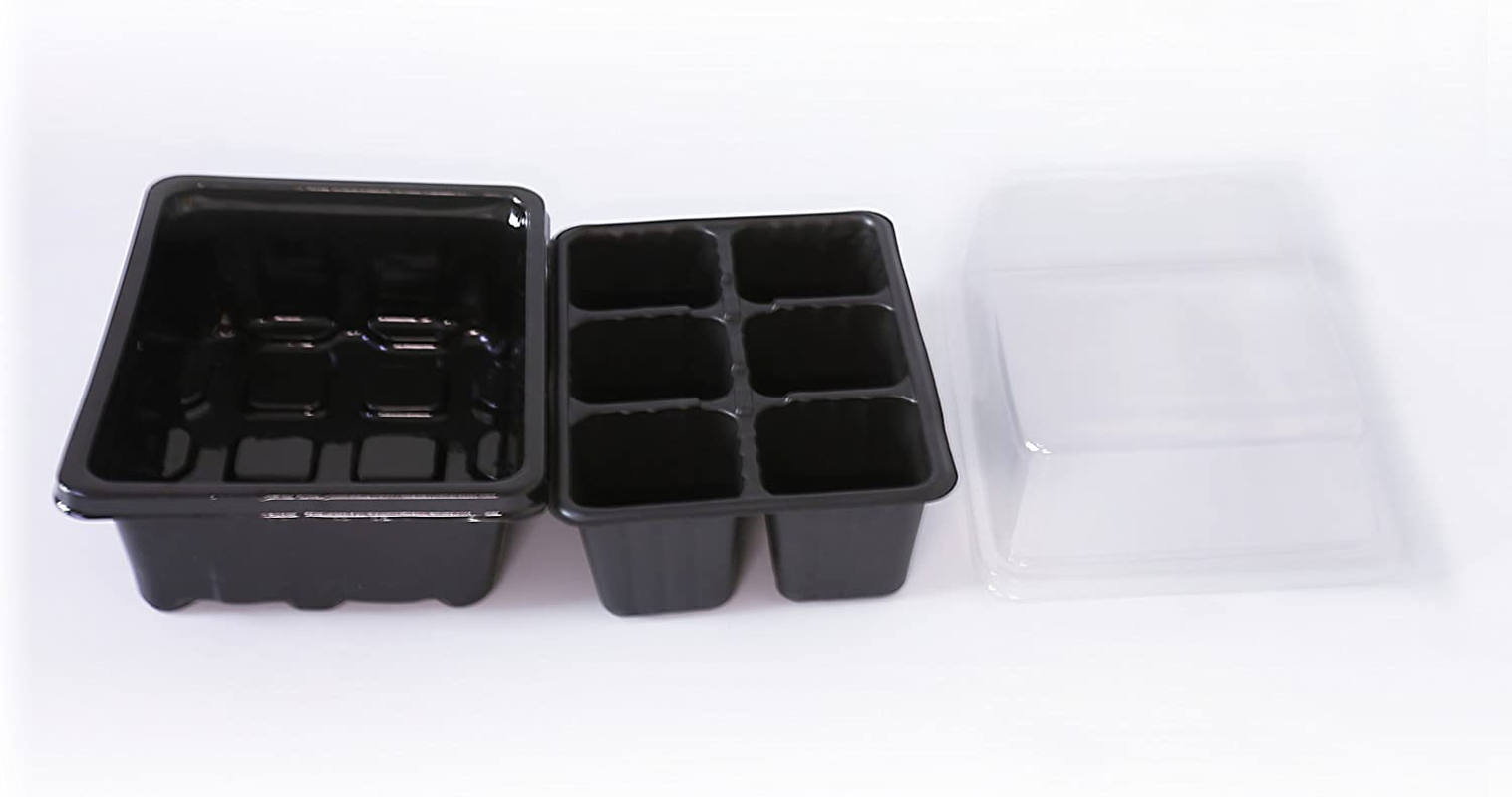 LOVEDAY 10-Pack Seed Starter Trays 60 Large Cells Seedling Tray Plant Grow Kit with Lid and Base for Seed (6-Cell per Tray) with 10 Plant Tags image number 1