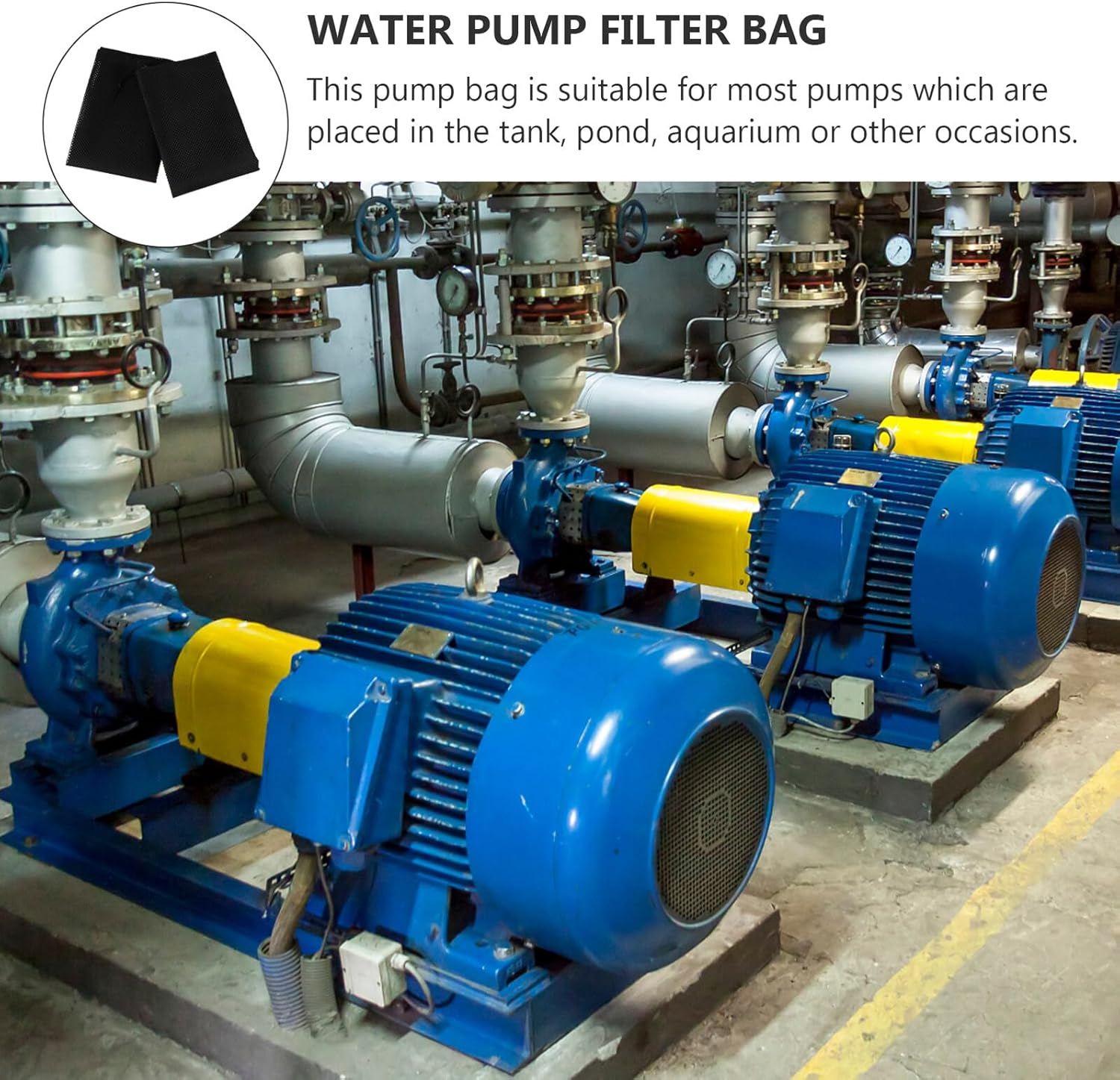 Veemoon 2Pcs Pump Barrier Bags with Drawstring Mesh Filter Pouches for Water Pump Protection Clog-Resistant Filter Media Bags Suitable image number 2
