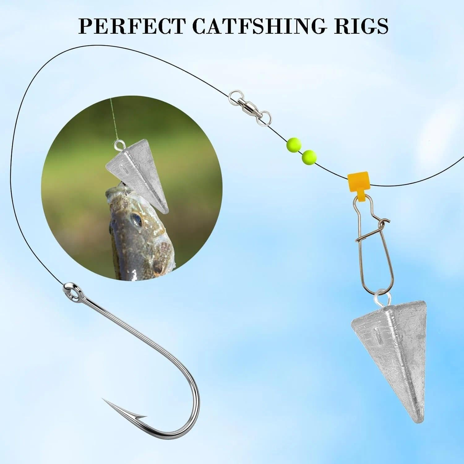 Fishing Sinkers Set, Pyramid Sinkers for Surf Fishing, Compatible with Popular Fishing Rigs, Soft Lead, 10-Pack for Saltwater Fishing Gear, Durable Design Damaill（1Oz）