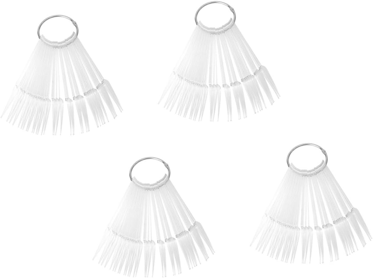 HAMPPLIES 160Pcs Fan Shaped Transparent Nail Piece Color Board for Manicure Practice False Tips Display Multipurpose Nail Salon Tool for Polish Color Display and Art Training image number 1