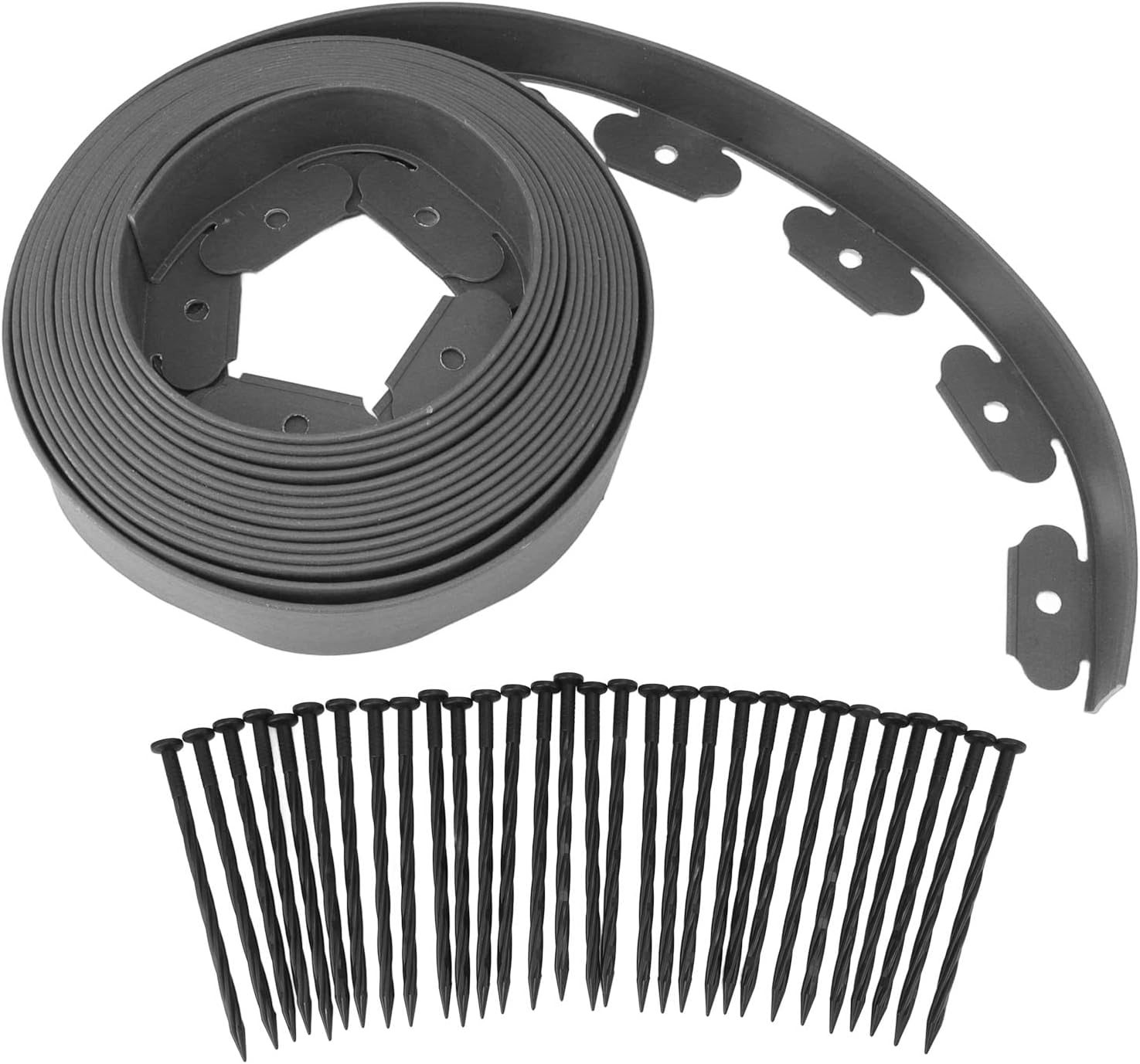 Landscape Edging Kit, PE Durable Easy to Use Plastic Garden Edging Border L Shaped for Lawn (5Cm*5Cm*10M)