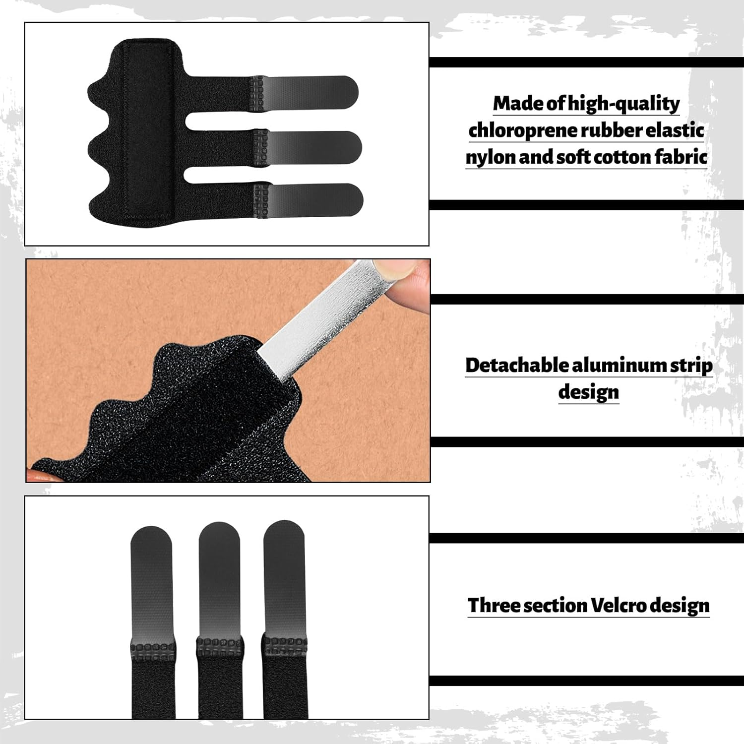 Trigger Finger Splint, 4Pcs Mallet Finger Splint, Thumb Splint, Upgraded 3 Straps Trigger Fingers Brace, Brace for Pain Relief, Arthritis, Broken Finger Protection, Straighten, Knuckle Immobilization image number 2