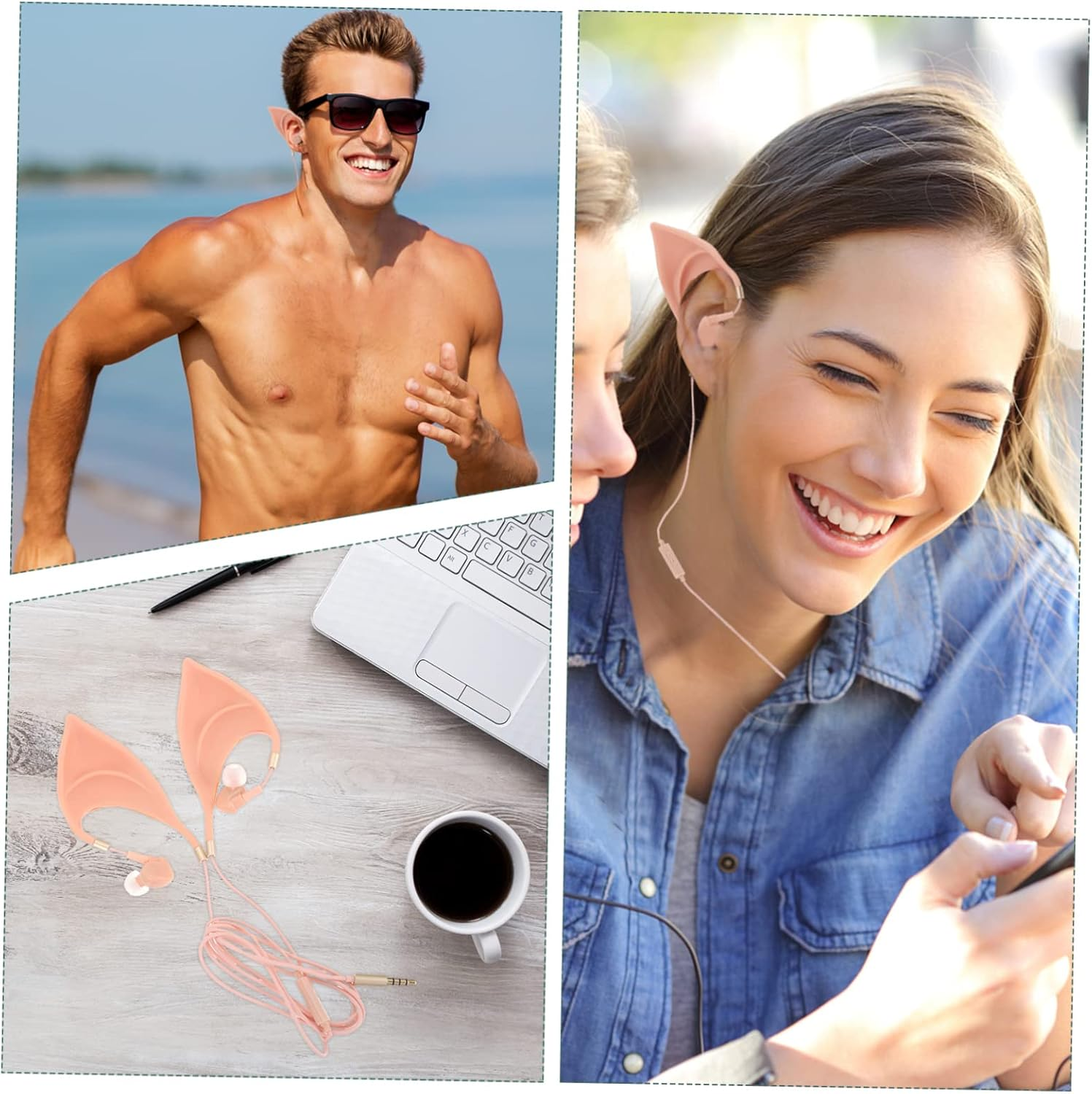 LABRIMP Ear Shape Earphones Microphone In-Ear Music Earbuds for Gaming Lightweight Design for Sports and Travel Wired Earbuds Compatible Smartphones image number 4