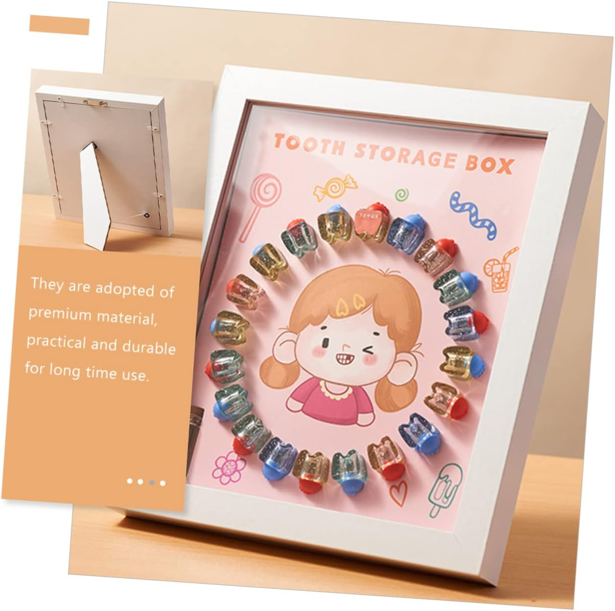 Tooth Box for Boys and Girls Deciduous Tooth Storage Case Keepsake Box Photo Frame Born Essential for Boys image number 5