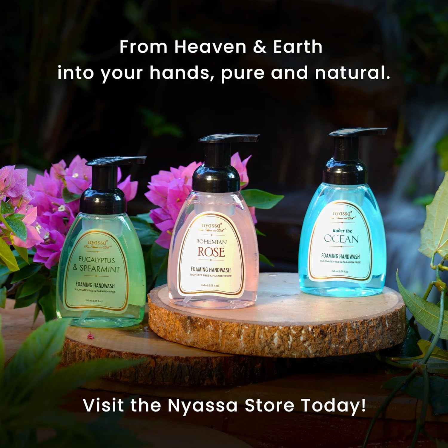 Nyassa Bohemian Rose Foaming Handwash 260Ml Sulphate and Paraben Free image number 4