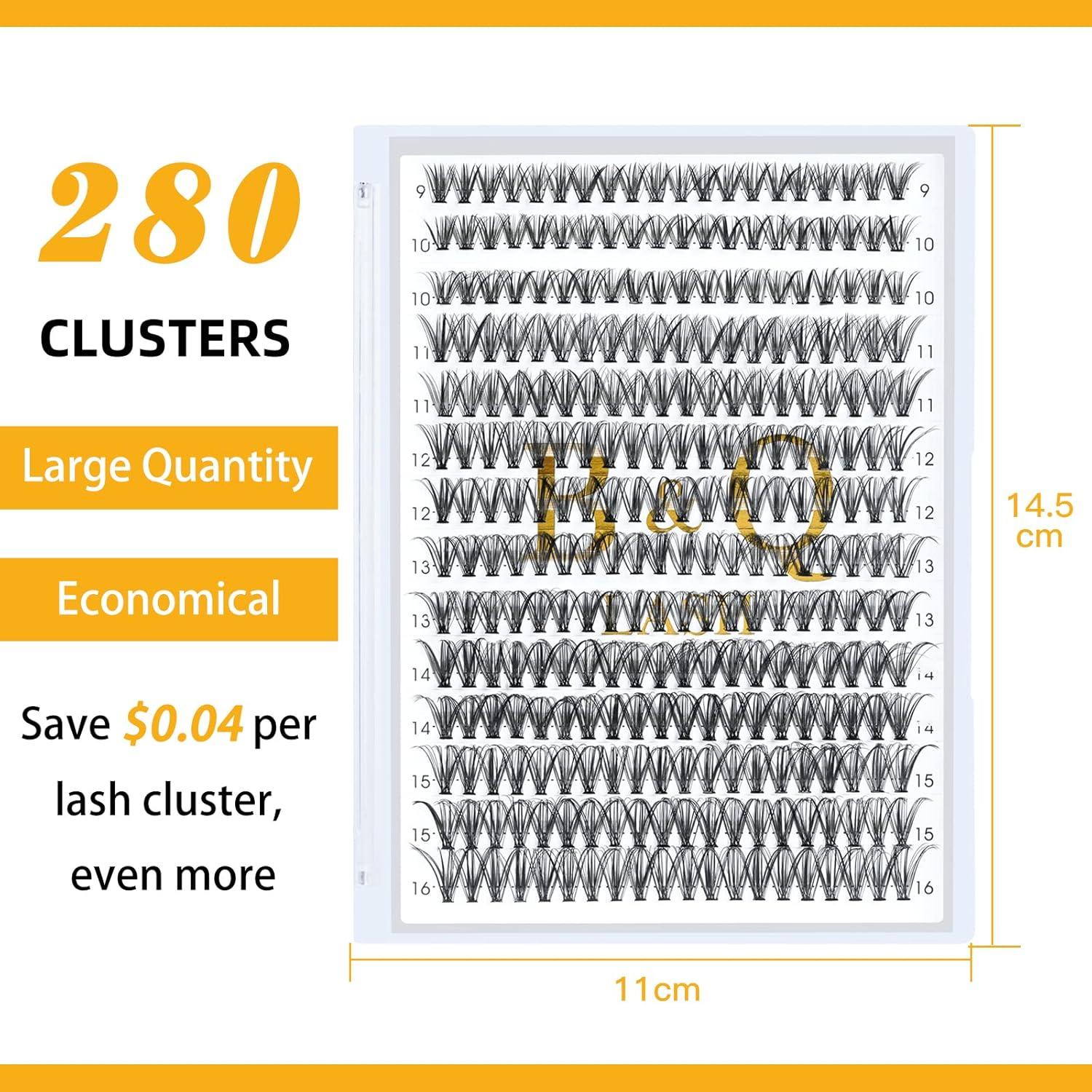 Lash Clusters 30D-0.07D-9-16 Cluster Lashes Individual Lashes 280 Clusters False Eyelash 10D 20D 30D 40D Lash Clusters Extensions Individual Lashes Cluster DIY Eyelash Extensions at Home (30D-0.07D,9-16Mix) image number 1