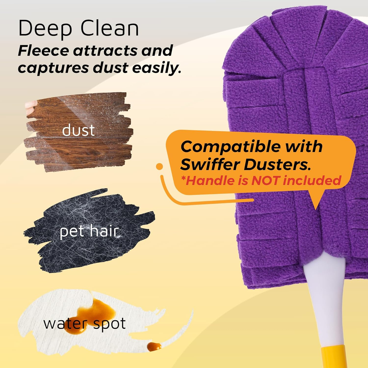 Flammi 360&deg; Fleece Duster Refills for Swiffer, Reusable Dusting Refills Heavy Duty Cloths for Cleaning Compatible with Swiffer Hand Duster (3 Pack-Mixed Color) - 6 Pack-Mixed Color image number 2