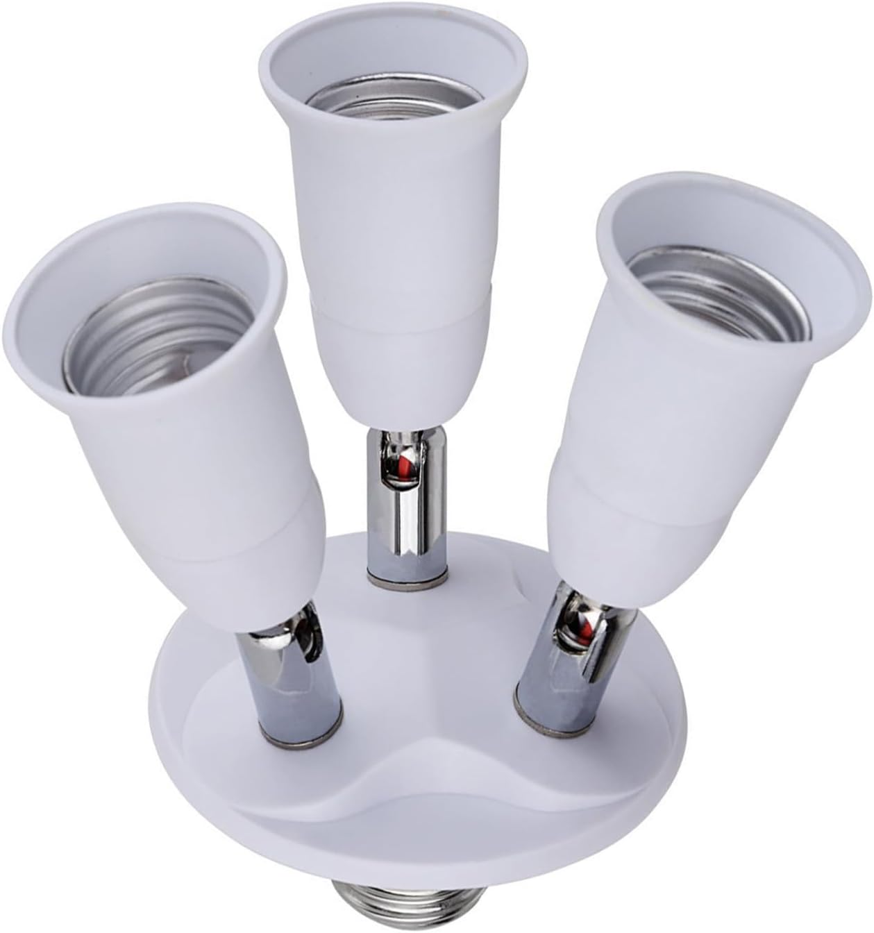 3 in 1 E27 E26 Socket Adapter Splitter,E26 E27 Universal Lamp Holder with 360 Degrees Adjustable 180 Degree Bending image number 4