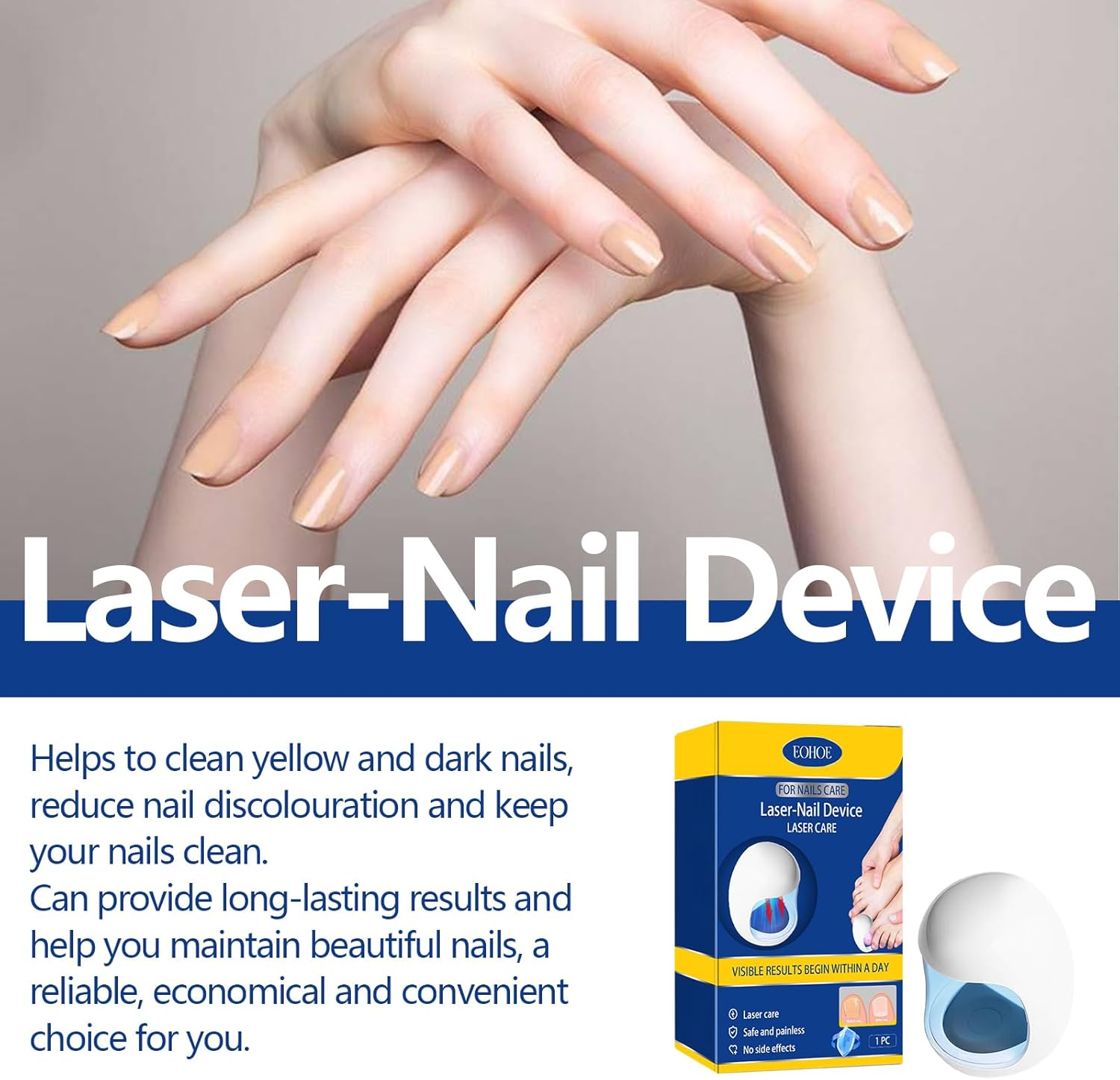Mingzhe Laser-Nail Device Nail Fungus Cleaning Laser Device Nail Fungus Laser Treatment for Damaged Discolored Thick Toenails & Fingernails image number 1