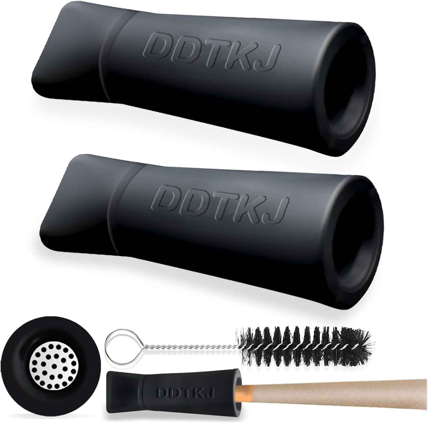 Reusable Silicone Filter, Anti-Cracking, Suitable for Various Sizes of Paper, Comparable to Glass Filters Adapter (Black*2)