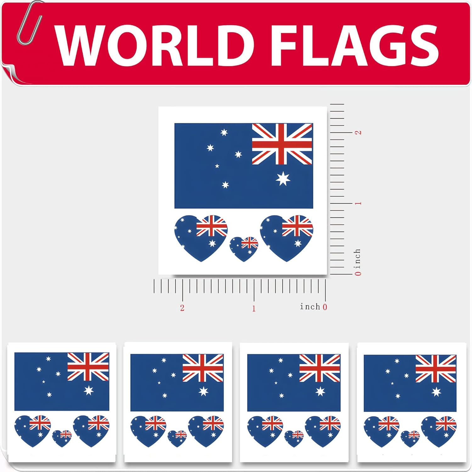 Australian Flag Tattoos,10 Sheets Temporary Stickers,40 Pcs Waterproof Sweat Sports National Flag Tattoos for Men Kids Women(Australian)