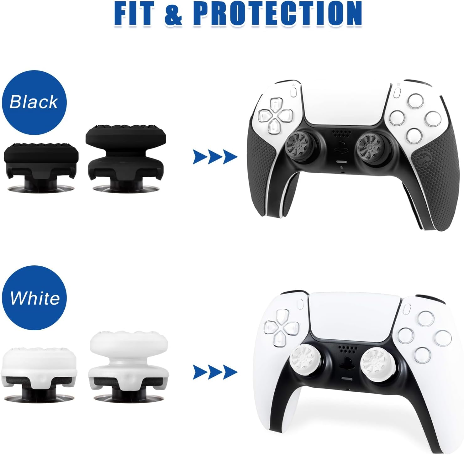 FPS Freek Galaxy 2Sets Thumbsticks for PS5, PS4 Controllers &ndash; High-Rise & Mid-Rise Performance Grips &ndash; Enhanced Accuracy, Comfort & Control &ndash; Gaming Accessories for Playstation (2 Black) image number 5