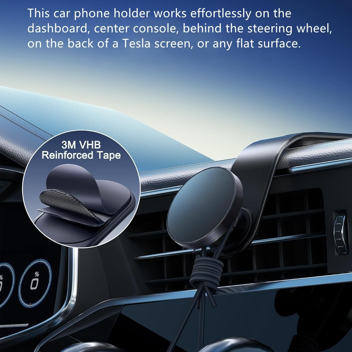 Car Mount Bendable, Detachable Aluminum Arm Magnetic Car Phone Holder [16 Strong Magnets], Wireless Dashboard Car Phone Mount for Iphone 16/15/14/13/12 Series Safe Mini Accessory image number 5