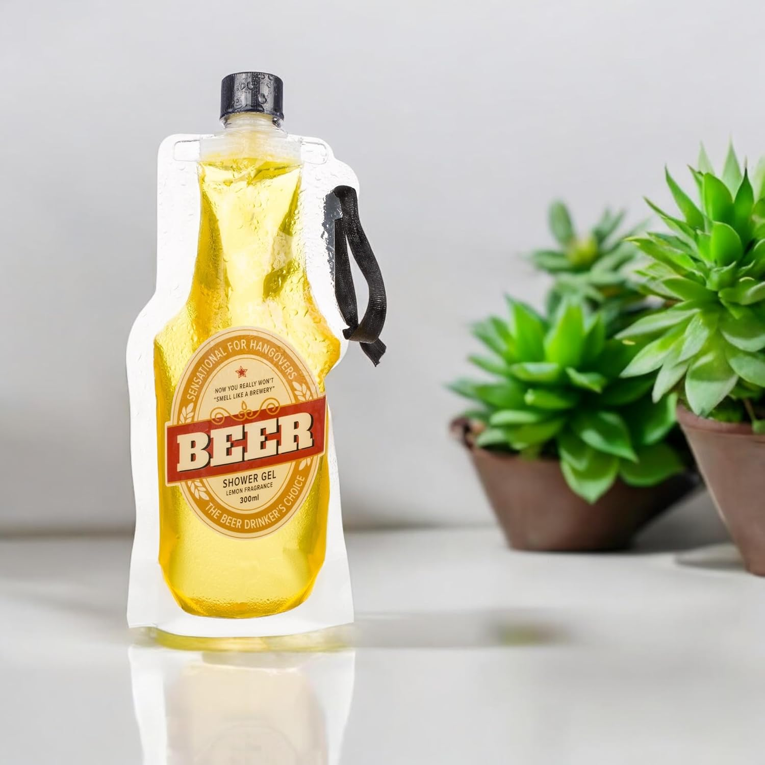 MIJOMA Beer Shower Gel Refreshing Lemon Fragrance 300Ml PET Bag with Ribbon Perfect for Hangovers Great Gift image number 2