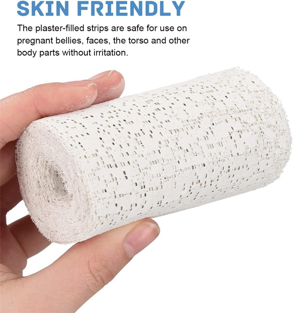 Plaster Cloth Gauze Plaster Bandage Roll Pack of 6 White Bandages Wrap Belly Casting Kit for Body Casts Craft Projects Mask Making Scenery Molds, 6 Inch X 106 Inch image number 3