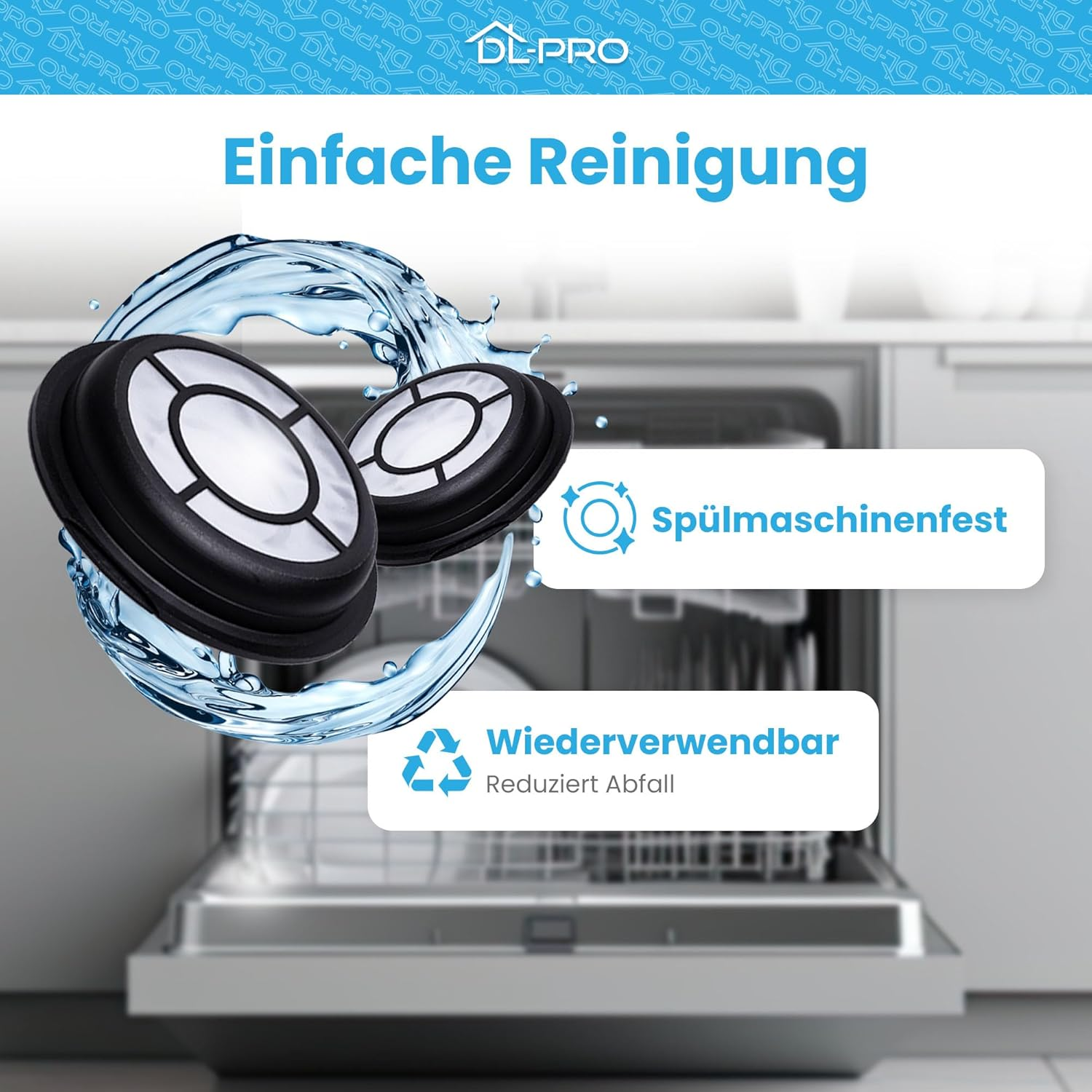 Dl-Pro Set of 6 Refillable Coffee Pods for Melitta 180424 Permanent Pad Filter Coffee Filter for Senseo Coffee Machine HD7800 to HD7874 6 Pieces with Coffee Powder Spoon image number 6