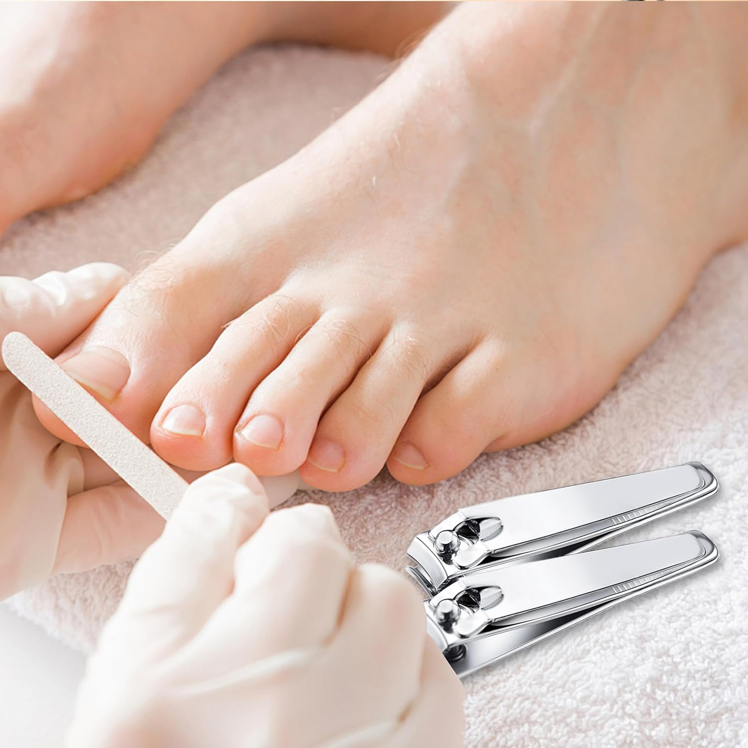 NATZERAT 10 Pack Straight Nail Clippers Bulk,Sharp Blade Toe Nail Clippers Fingernail & Toenail Nail Clipper in Bulk,Nail Supplies Manicure Tools for Women Man Adult Homeless Care - Zjdd-10 image number 2