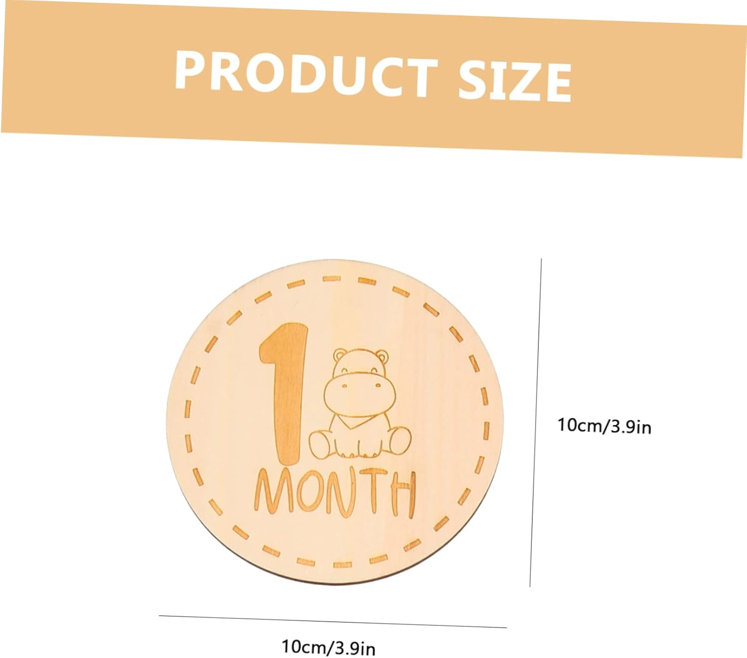13Pcs Baby Wooden Milestone Cards Cartoon Animal round Growth Photo Props for Infant Newborn Monthly Tracking Accessory Set image number 1