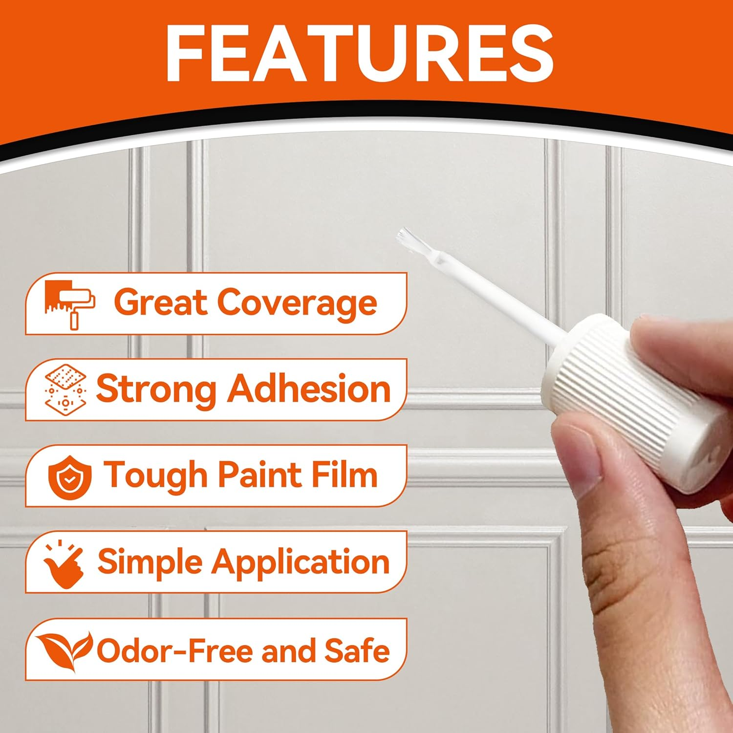 Brohood White Touch up Paint, Appliance Kitchen Cabinet Bathtub Paints for Wall, 30ML Multi Surface Touch up Paint Pen, Semi Gloss White Wall Paints for Enamel Porcelain Door Furniture Chips Scratches - 2 Pack Semi Gloss image number 2