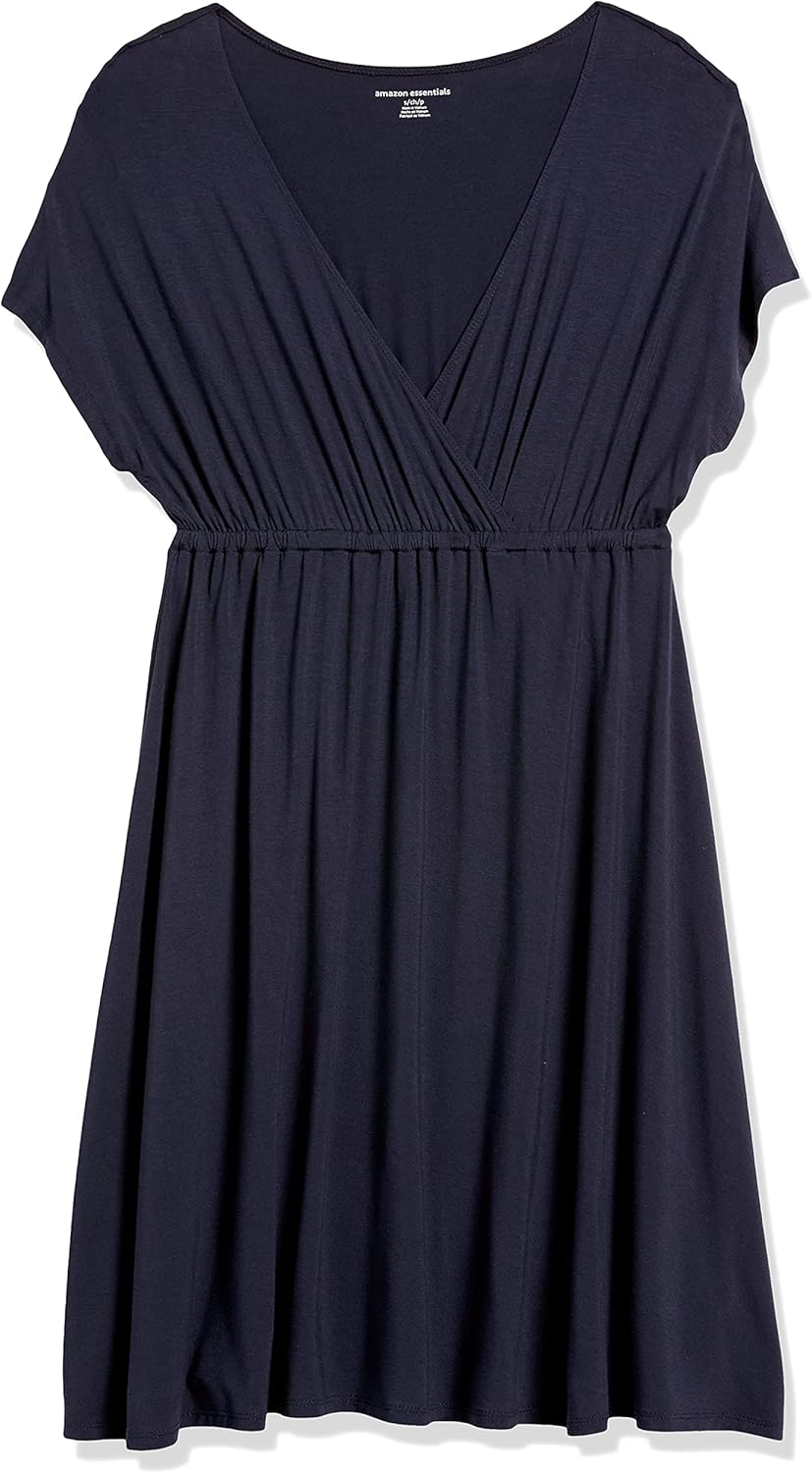 Amazon Essentials Women'S Surplice Dress (Available in plus Size), Navy, 1X image number 5