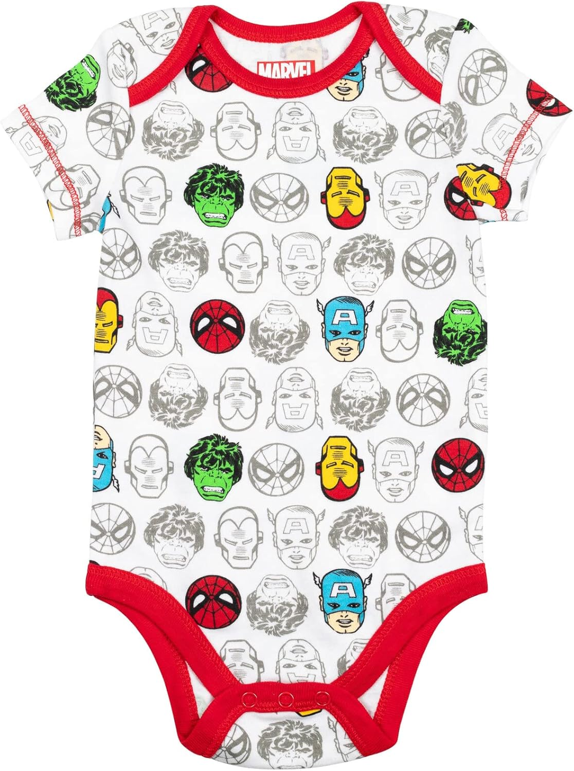 Marvel Baby Boys 5 Pack Bodysuits - the Hulk, Spiderman, Iron Man, and Captain America Newborn to Infant image number 4