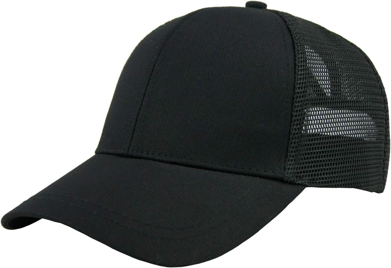 FREEBIRD99 Ponycap Messy High Bun Ponytail Baseball Cap Adjustable Mesh Trucker Hat for Women